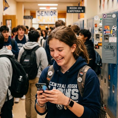highschool student happy selling zaya